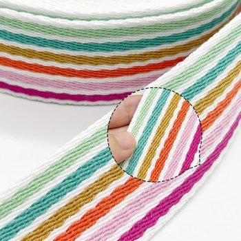 Custom Polycotton Rainbow Flat Webbing